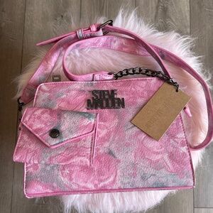 Steve Madden Gray & Pink Crossbody Purse